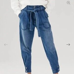 Something Navy Paperbag Jeans - size 4